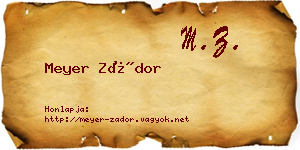 Meyer Zádor névjegykártya